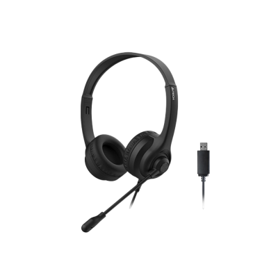 Наушники с микрофоном A4Tech HU-8 черный 2м накладные USB A4Tech HU-8