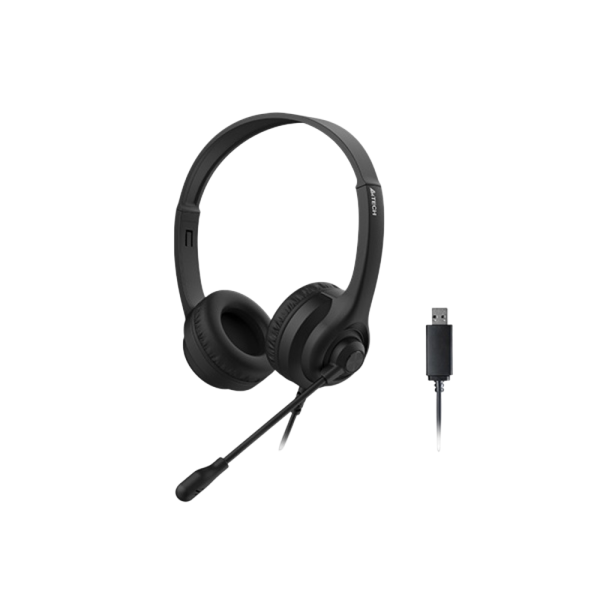 Наушники с микрофоном A4Tech HU-8 черный 2м накладные USB A4Tech HU-8