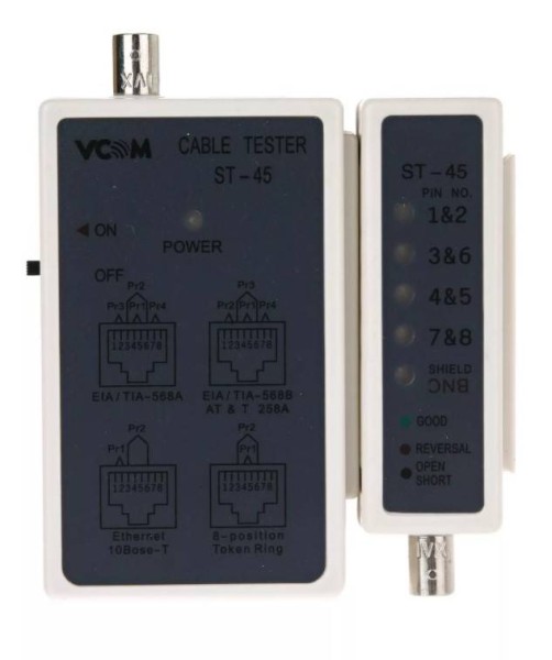 LAN тестер ST-45 для BNC, RJ-45  VCOM <D1930>