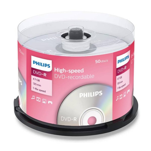 Диск DVD-R Philips 4.7 Gb, 16x, Bulk (50)