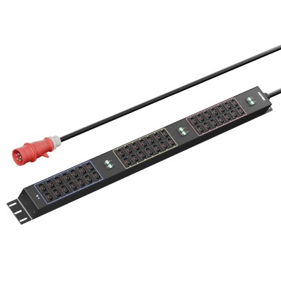 Панель распределения ONTEK PDU Basic OBPA8 вертикальная 32A/3ф, с мини-выключателем 16А 6шт, выход - C13 x 42 шт., кабель 3 м, IEC60309 5p
