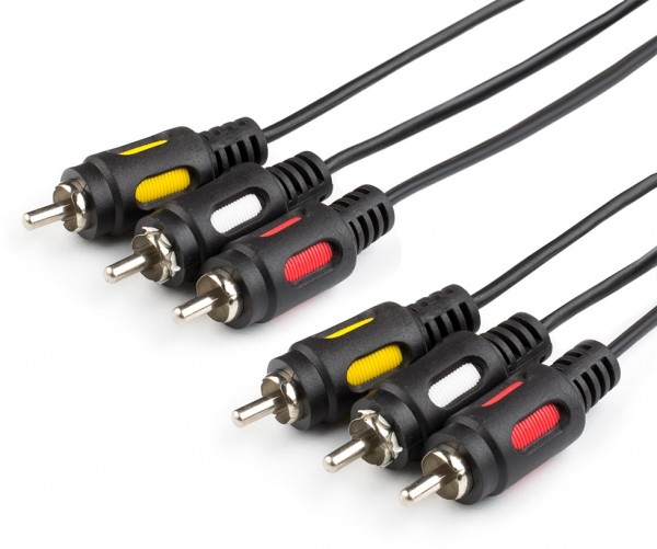 Кабель Audio-Video 1.8 m (3RCA(m), пакет) ATcom 3RCA (m) - 3RCA (m) 1.8 м