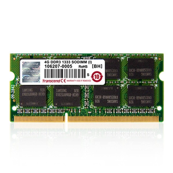 Модуль памяти Transcend 4GB SO-DIMM DDR3 1333Мгц 2Rx8 256Mx8 CL9 1.5V промышленный