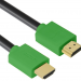 Greenconnect Кабель 0.5m HDMI версия 2.0, HDR 4:2:2, Ultra HD, 4K 60 fps 60Hz/5K*30Hz, 3D, AUDIO, 18.0 Гбит/с, 28/28 AWG, OD7.3mm, тройной экран, черный, зеленые коннекторы, GCR-HM421-0.5m Greenconnect HDMI (m) - HDMI (m) 0.5м