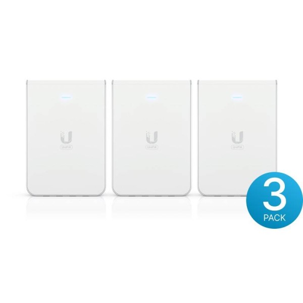 Ubiquiti U6-IW-3 Комплект точек доступа Ubiquiti UniFi 6 In-Wall (3-pack), 2,4/5 ГГц, до 5,3 Гбит/с, PoE, 5х1 Гбит/с