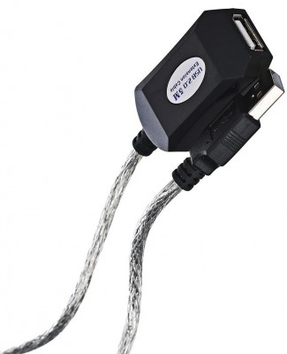 Кабель-адаптер USB2.0-repeater, удлинительный активный <Am-->Af> 5м Aopen/Qust <ACU823-5M> VCOM USB 2.0 Type-AM - USB 2.0 Type-AF 5м