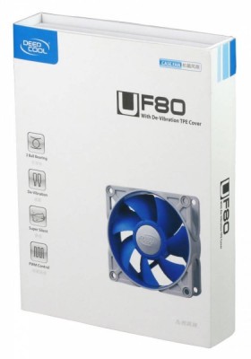 Вентилятор DEEPCOOL UF80 (80мм, 18-25dB, 900-2200 rpm, 4pin) RTL