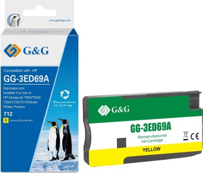 Картридж струйный G&G, аналог HP 3ED69A желтый 29ml с чипом