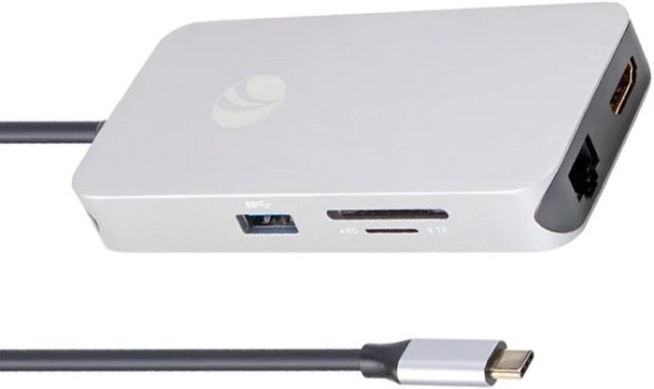 Кабель-адаптер USB3.1 Type-CM-->HDMI+RJ45+4*USB3.0+SD+TF+PD charging docking space VCOM