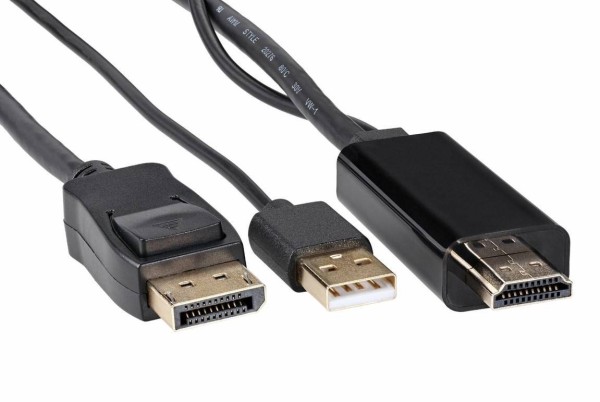 Кабель-переходник HDMI(M) +USB---> DP(M)  4K*60Hz 1.8M, VCOM <CG599AC-1.8M>