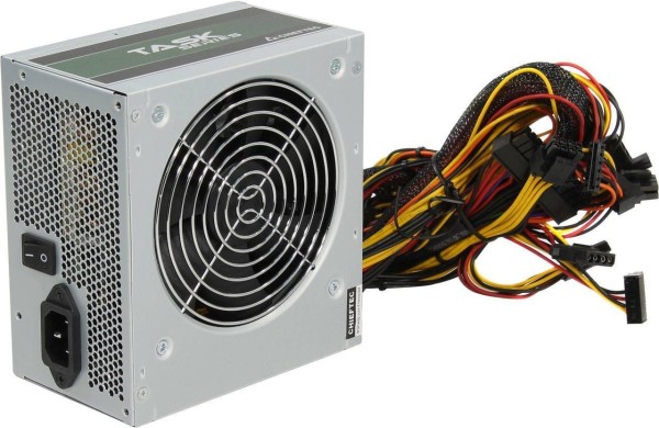 Блок питания Chieftec TASK TPS-500S <500W, (20+4+4+4) pin, 2x(6+2) pin, 5xSATA, 3xMolex, 12 см, 80+ Bronze, Active PFC, 