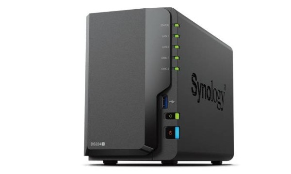 Synology DS224+ Сетевое хранилище 2x2.5"/3.5" SATA, Intel Celeron J4125-2.0GHz, 2Gb DDR4, 2x1 Гбит/с, 2xUSB