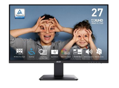 МОНИТОР 27" MSI PRO MP273U Black (IPS, 3840x2160, 60Hz, 4ms, 178°/178°, 300 cd/m², 1000:1, +2x HDMI 2.0, +DP 1.4a, +ММ)