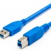 Кабель USB 3 м (USB 3.0, Am <=> Bm, синий) ATcom USB 3.2 (am) -  USB 3.2 (bm) 3 м