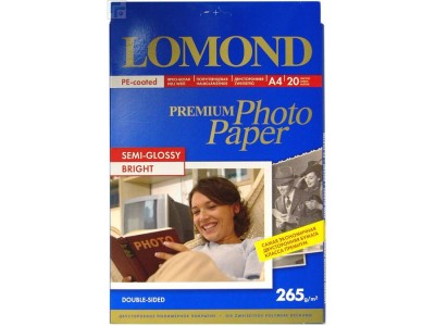 Фотобумага LOMOND Двухсторонняя Светлая Полуглянцевая, A3/265/20