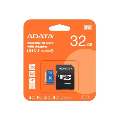Флеш карта microSD 32GB A-DATA Premier microSDHC Class 10 UHS-I A1 100/20 MB/s (SD адаптер)