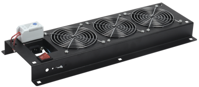 Вентиляторная панель с выключателем и термостатом 3 модуля чёрная ITK FM05-32M