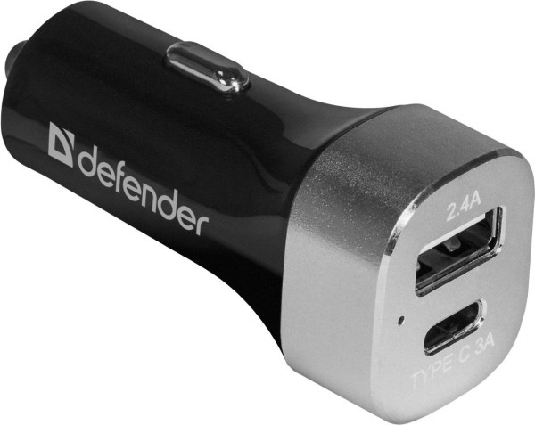 Defender Автомобильный адаптер UCG-01 1 порт USB + TypeC, 5V / 5.4A