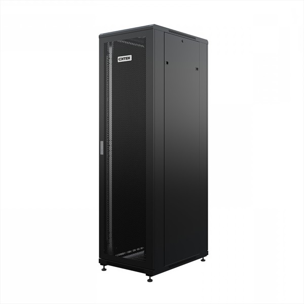 Шкаф напольный универсальный серверный ONTEK TC 42U 800х800мм, 4 профиля 19, двери перфорированная и сплошная металл, боковые стенки съемные, регулируемые опоры, разобранный, черный RAL 9005