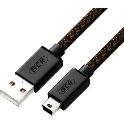 GCR Кабель PROF 1.0m USB 2.0, AM/mini 5P, черно-прозрачный, 28/24 AWG, экран, армированный, морозостойкий, GCR-51197 Кабель Greenconnect 1 м (GCR-51197)