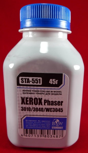 Тонер XEROX Phaser 3010/3040/WC3045 (фл. 45г) B&W Standart фас.Россия