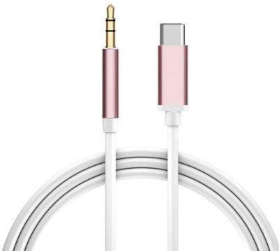 Кабель аудио TypeC - AUX jack 3,5mm, ультрагибкий, белый, розовый, GCR-52326 Greenconnect USB 3.2 Type-C (m) - mini jack 3.5 mm (m)