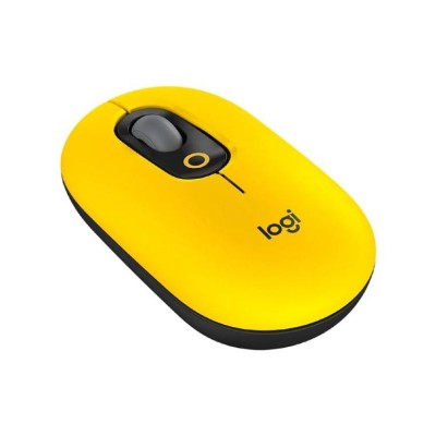 Logitech Мышь беспроводная POP MOUSE WITH EMOJI, оптическая, 4000 dpi, Bluetooth/Радио, желтый/черный.