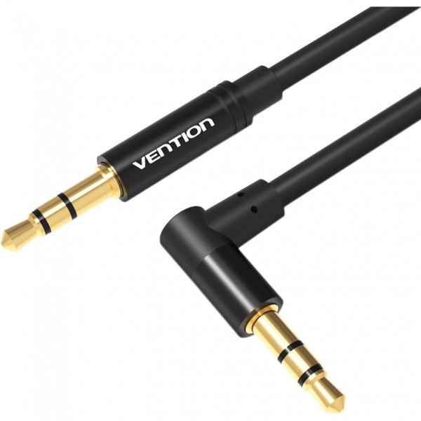 Кабель Vention аудио Jack 3,5 mm M/Jack 3,5 mm M угол 90  - 1,5м Черный Vention BAKBG-T