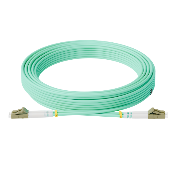 Патч-корд оптический, дуплексный, LC-LC, UPC, 70.0 м., OM3, LSZH, бирюзовый