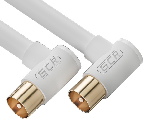GCR Кабель 1.0m антенный (коаксиальный) TV M угловой / TV M угловой, GCR-52330 Greenconnect TV M - TV M 1м