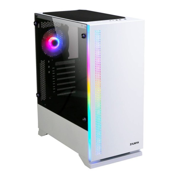 Корпус Zalman S5 White (2xUSB + USB 3.0, 2xAudio, 2x120мм FAN, прозрачная стенка- закаленное стекло, ATX, без БП)