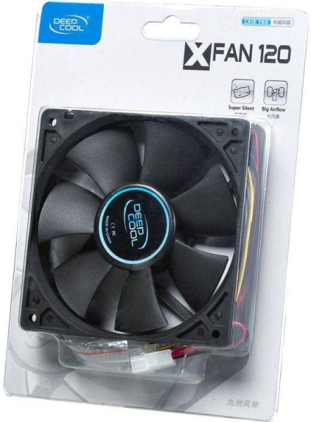 Вентилятор DEEPCOOL WIND BLADE 120 BLUE (120мм, 26dB, 1300 rpm, 3/4pin, синяя подсветка) RTL