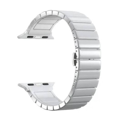 Deppa Ремешок Band Ceramic для Apple Watch 42/44 mm, керамический, белый.