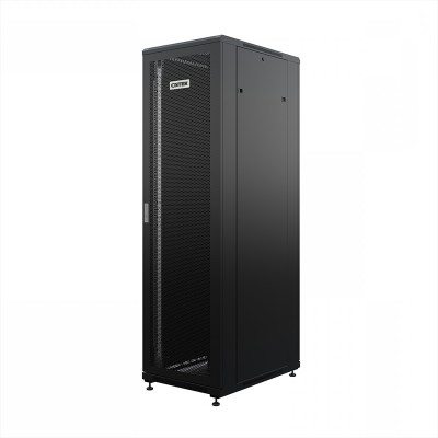Шкаф напольный универсальный серверный ONTEK TC 47U 600х800мм, 4 профиля 19, двери перфорированная и сплошная металл, боковые стенки съемные, регулируемые опоры, разобранный, черный RAL 9005