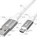 GCR QC Кабель 1.0m MicroUSB, быстрая зарядка, белый нейлон, AL корпус серебро, белый ПВХ, 28/24 AWG, GCR-52468 Кабель Greenconnect 1 м (GCR-52468)