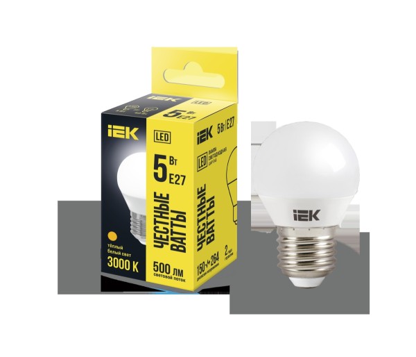 Лампа светодиодная IEK LLE-G45-5-230-30-E27