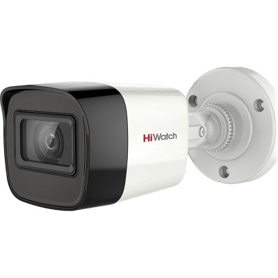 5Мп уличная цилиндрическая HD-TVI камера с EXIR-подсветкой до 30м и встроенным микрофоном (AoC) Камера видеонаблюдения HD-TVI уличная HIWATCH DS-T500A (2.8 mm)