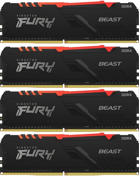 Память оперативная Kingston FURY Beast RGB KF432C16BBAK4/128