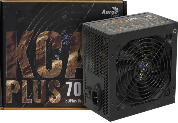 Блок питания 700W AeroCool KCAS-700W PLUS (ATX v12 2.4, APFC, 80+ BRONZE, fan 12cm) (4713105962666) Ret