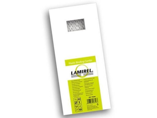 Пружины для переплета пластиковые Lamirel,  6 мм. Цвет: белый, 100 шт в упаковке.