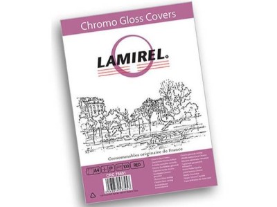 Обложки Lamirel Chromolux A4, картонные, глянцевые, цвет: красный, 230г/м², 100шт