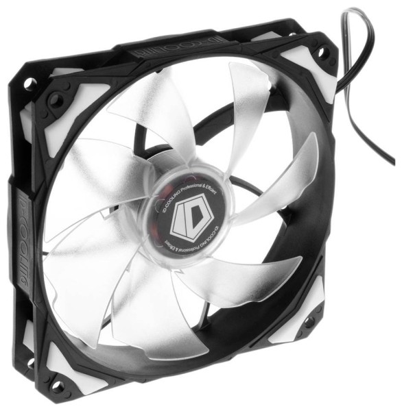 Вентилятор ID-Cooling PL-12025-W (120мм, 14-35 dB, 600-2200 rpm, 4 pin, белая подсветка) RTL