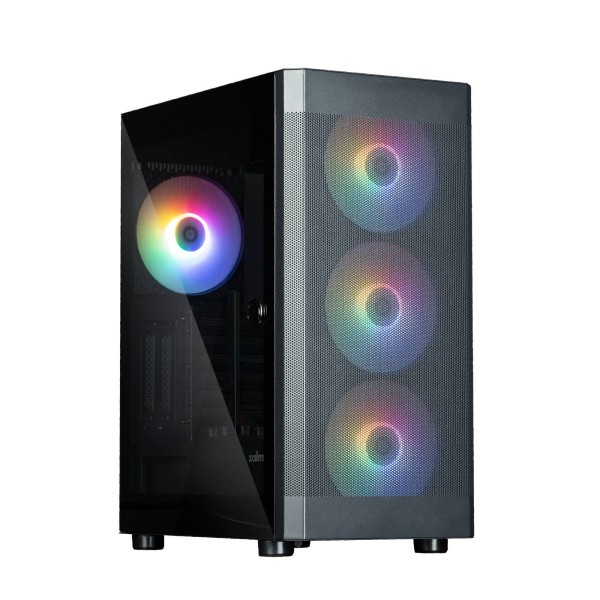 Корпус Zalman i4 TG Black Mid Tower (ATX/micro ATX/mini-ITX , без БП, Steel, ABS, Tempered Glass, 4x120mm FAN RGB)