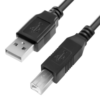 Кабель 1.0m USB 2.0, AM/BM, черный Кабель Greenconnect 4PH-R90014