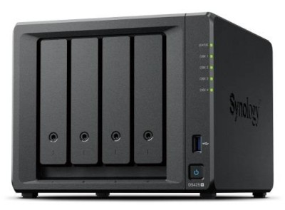 Synology DS425+ Сетевое хранилище 4x2.5"/3.5" SATA, Intel Celeron J4125/4x2GHz, 2GB DDR4, 1x2,5 Гбит/с, 1x1 Гбит/с
