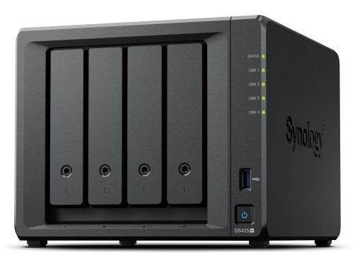 Synology DS425+ Сетевое хранилище 4x2.5"/3.5" SATA, Intel Celeron J4125/4x2GHz, 2GB DDR4, 1x2,5 Гбит/с, 1x1 Гбит/с