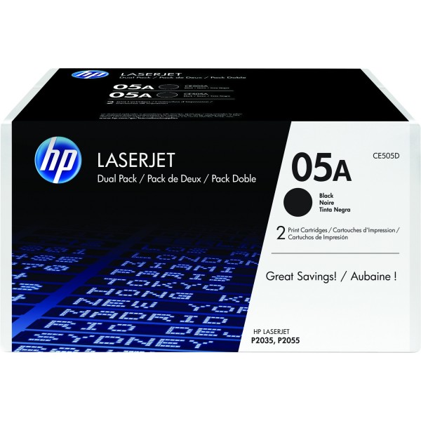 Тонер-картридж набор из 2 шт HP LaserJet CE505A Dual Pack Black (CE505D)