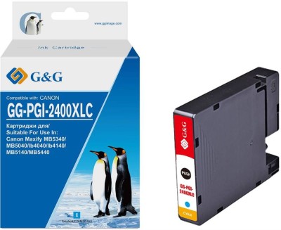 Картридж струйный G&G, аналог Canon PGI-2400XLC голубой 20,4ml