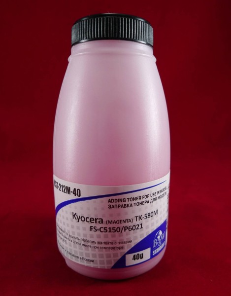 Тонер для Kyocera TK-580M, FS-C5150/P6021 Magenta (фл. 40г) 2.8K B&W Standart Tomoegawa фас.Россия