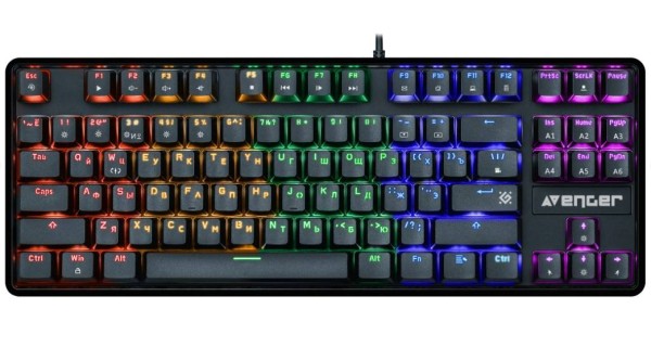 Defender Механическая клавиатура Avenger GK-412 RU,Rainbow,красн.свитчи,87кн